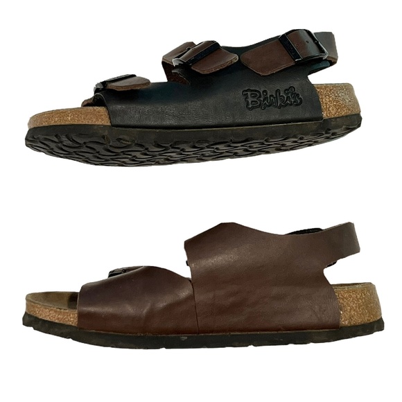 Birki’s Birkenstock Milano Birko-Flor Brown Black Two Tone Slingback 5 N 36 - Picture 3 of 9